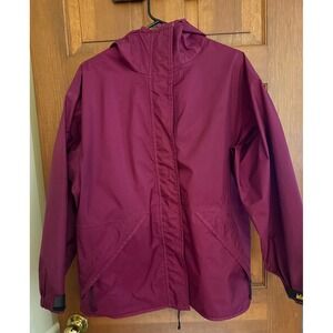 VTG REI Hooded Gore-Tex Rain Jacket Womens 12 Raspberry Lightweight Waterproof